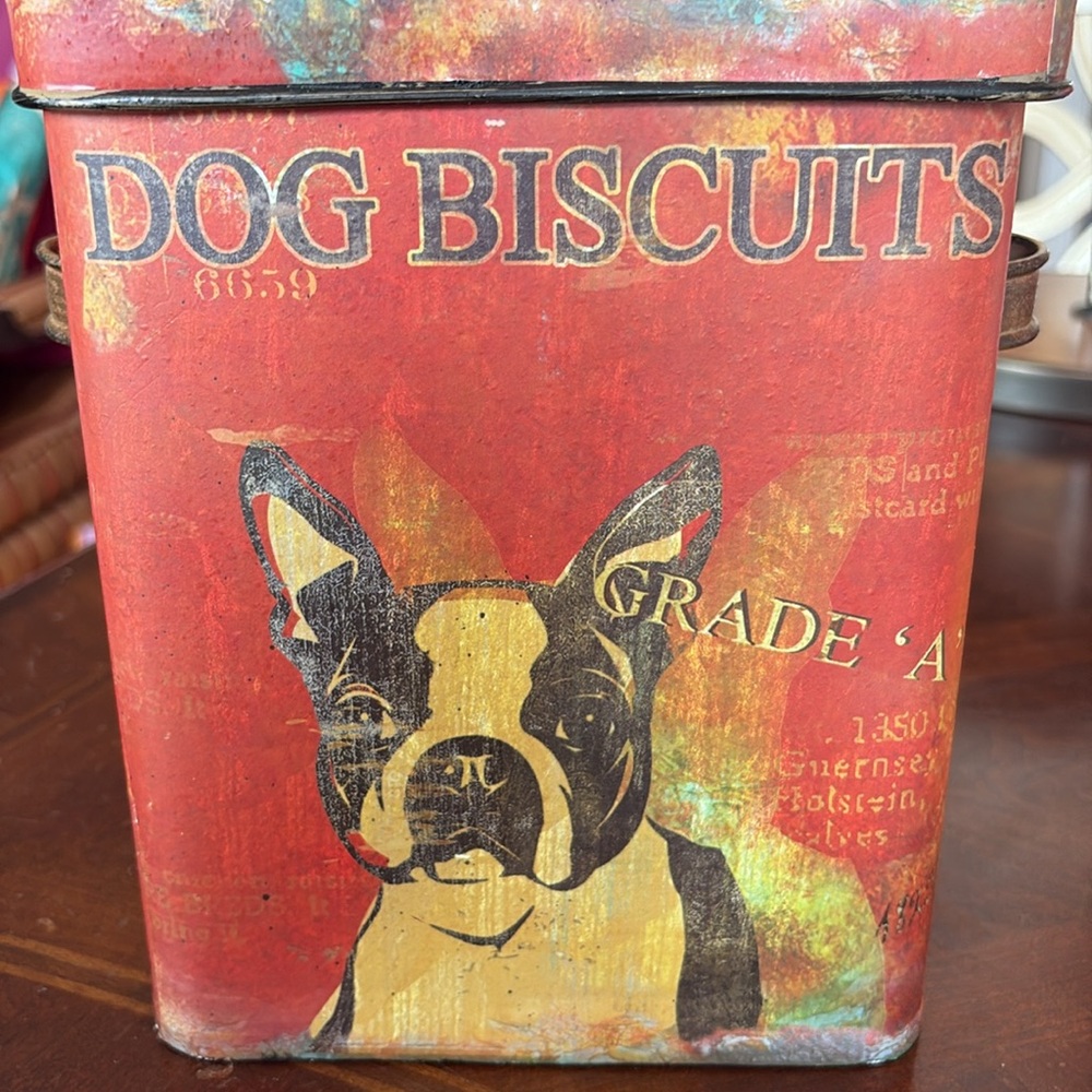Vintage Dog Biscuit Tin with Boston Terrier - Picture 3 of 5